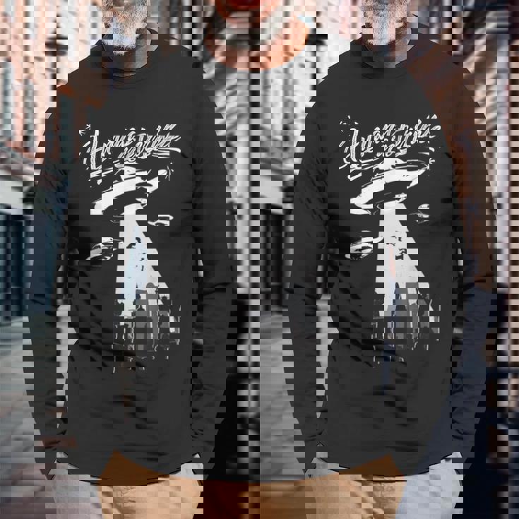 エイリアン誘拐 Ufo Humans Are Terrible 長袖Tシャツ 高齢者への贈り物