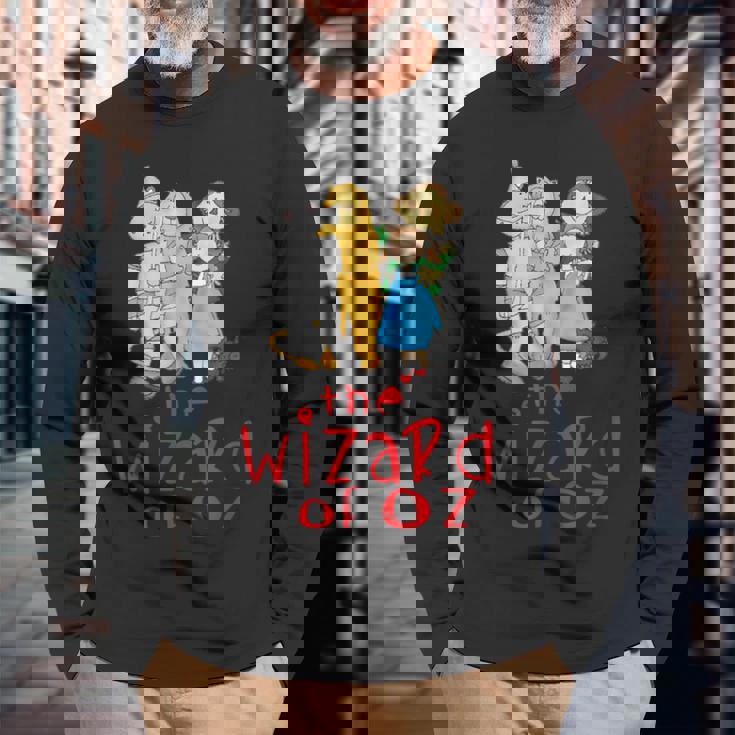 オズの魔法使い ヴィンテージ ファンタジー ドロシー ブリキの男 かかしライオン 長袖Tシャツ 高齢者への贈り物