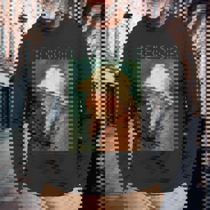 オーギュスト・ルノワール自画像 長袖Tシャツ 高齢者への贈り物