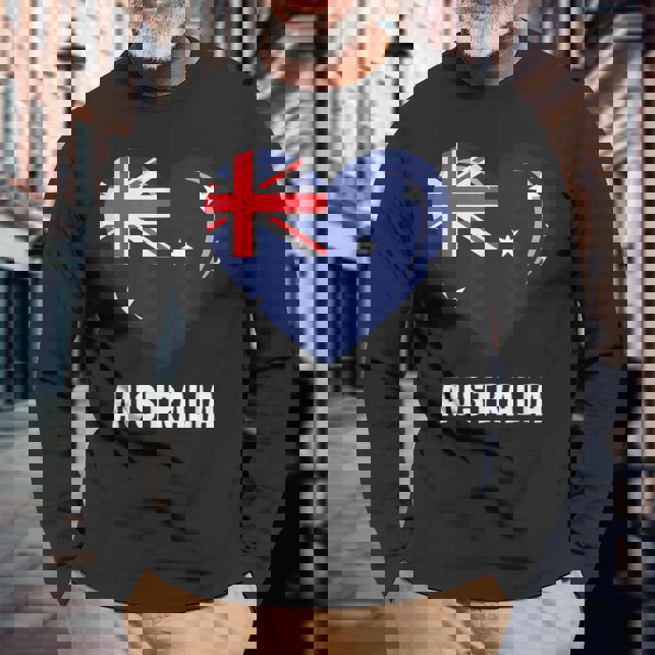 オーストラリアの国旗 長袖Tシャツ 高齢者への贈り物