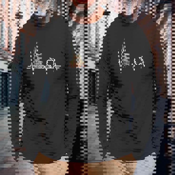 カエルのハートビート 長袖tシャツ 長袖Tシャツ 高齢者への贈り物