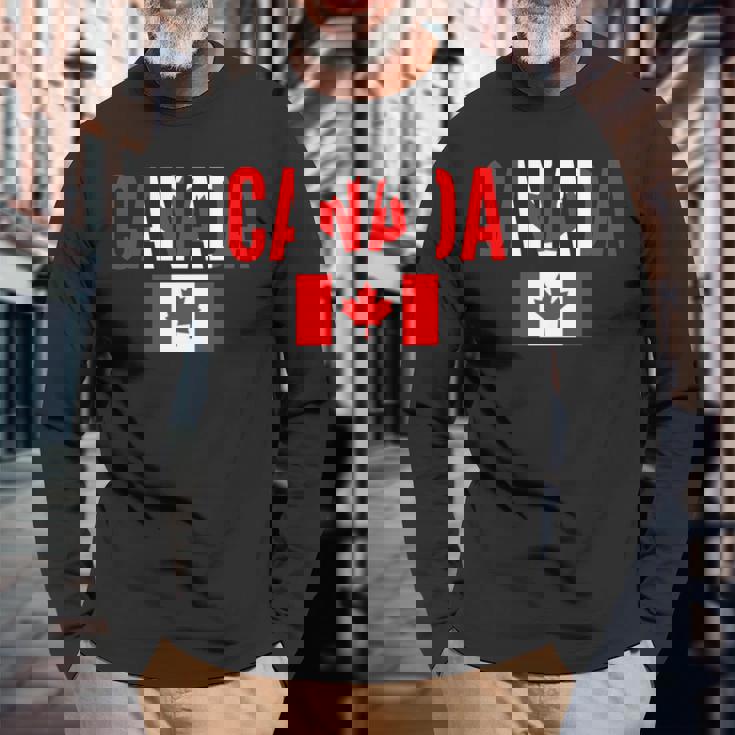 カナダ カナダの国旗 長袖tシャツ 長袖Tシャツ 高齢者への贈り物
