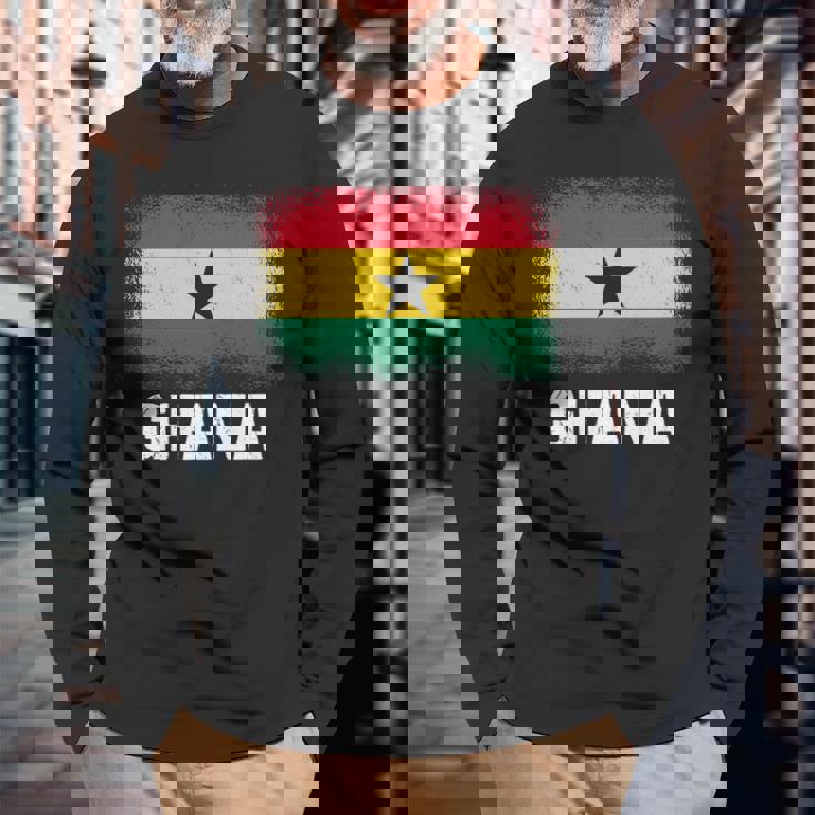 ガーナの旗 ガーナ 長袖tシャツ 長袖Tシャツ 高齢者への贈り物