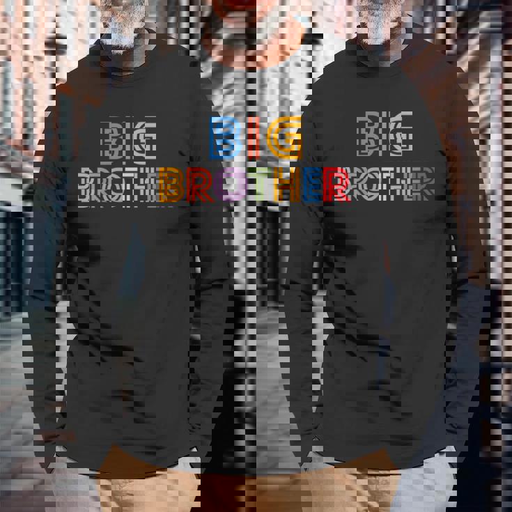 キッズ Big Brother Big Bro -Intage Retro Classic 長袖Tシャツ 高齢者への贈り物