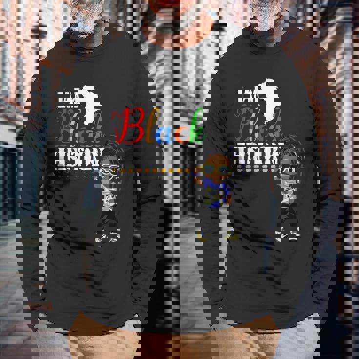 キッズ アイ・アム・ブラック・ヒストリー・シャツキッズガールズブラック・ヒストリー・マンス用 長袖Tシャツ 高齢者への贈り物