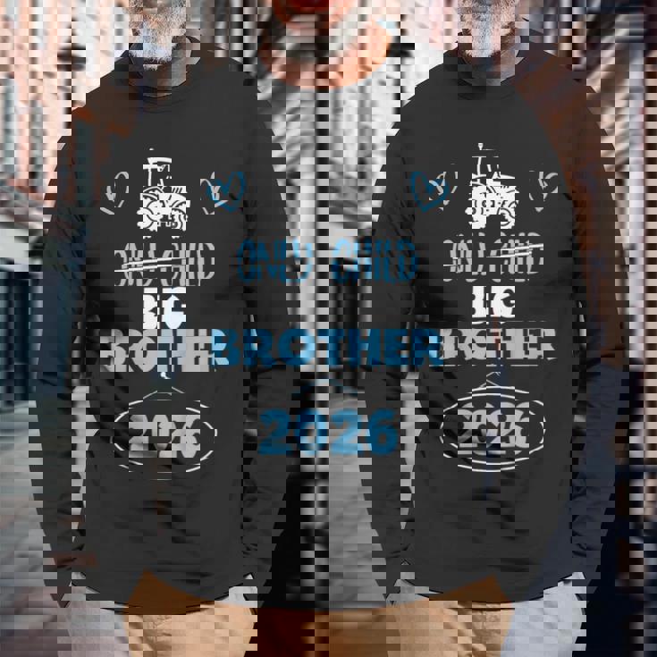 キッズ 一人っ子に取り消し線を引いたトラクター ビッグ ブラザー 2026 長袖Tシャツ 高齢者への贈り物