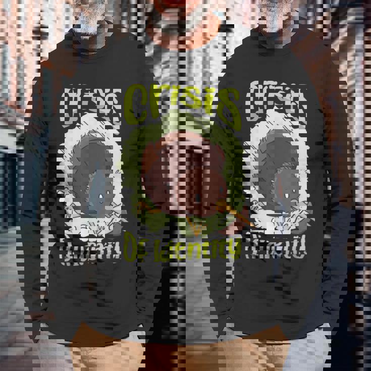 クライシス・オブ・アイデンティティキーウィ・バード・ラヴァー・ニュージーランド 長袖Tシャツ 高齢者への贈り物