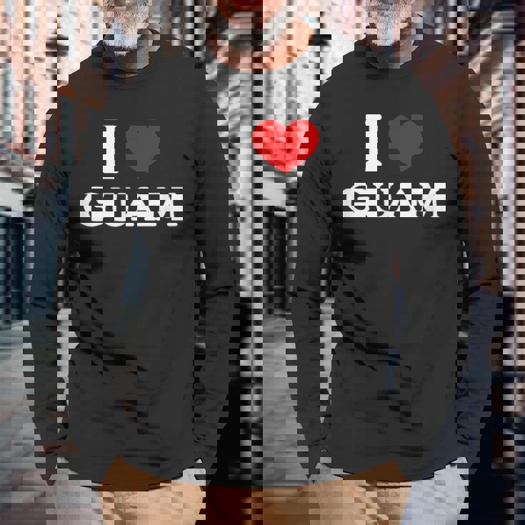 グアムアイハートグアムお土産i Love Guam 長袖Tシャツ 高齢者への贈り物