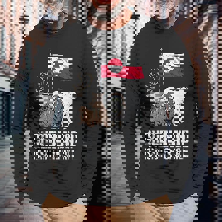 グリーンランド 非売品 グリーンランド 国旗 動物 グリーンランダー 長袖Tシャツ 高齢者への贈り物