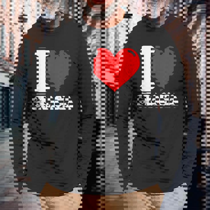 グレイシアが好き 長袖Tシャツ 高齢者への贈り物