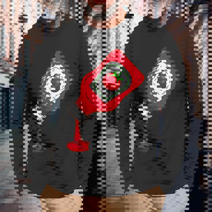 ケチャップをのせて面白いケチャップラバー 長袖Tシャツ 高齢者への贈り物