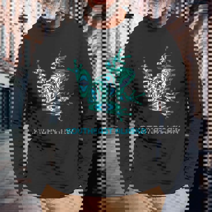 サウスイーストアラスカ フロッグ パシフィック Nw ネイティブ 長袖Tシャツ 高齢者への贈り物