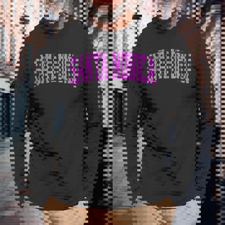 サンタモニカ カリフォルニア Ca ヴィンテージ アスレチック スポーツ ピンク デジ 長袖Tシャツ 高齢者への贈り物