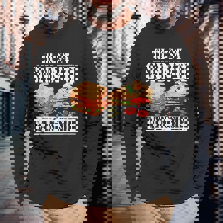 サンドイッチ服 This Is Myandwich Eating 長袖Tシャツ 高齢者への贈り物