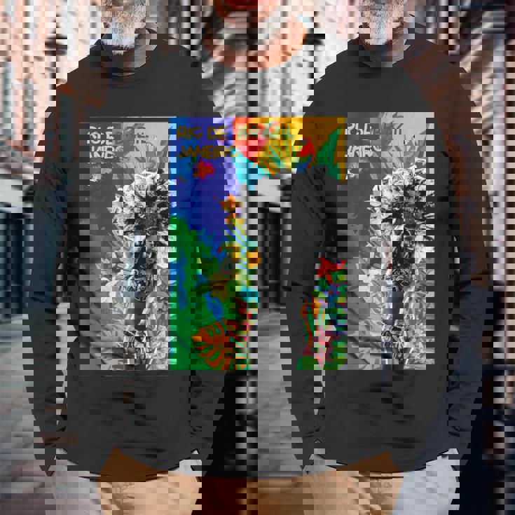 サンバダンサー ブラジル カーニバル リオデジャネイロ カラフル 長袖Tシャツ 高齢者への贈り物