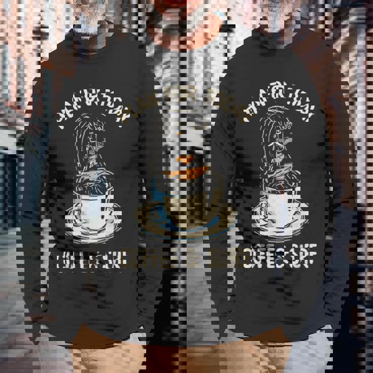 サーフィン スケルトン アパレル コーヒー サーフアパレル ハワイアンu 長袖Tシャツ 高齢者への贈り物