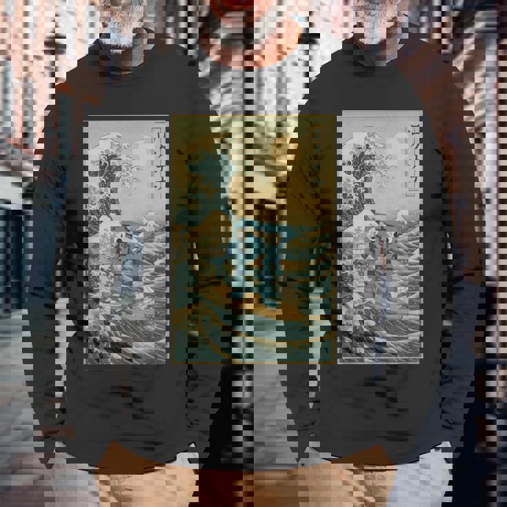 シックスセブン 6-7 神奈川沖大波 67 ブレインロットミーム 長袖Tシャツ 高齢者への贈り物