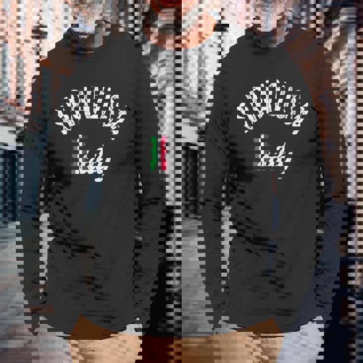 シラクサ シチリア バケーション お土産 レトロ シラクサ 長袖Tシャツ 高齢者への贈り物