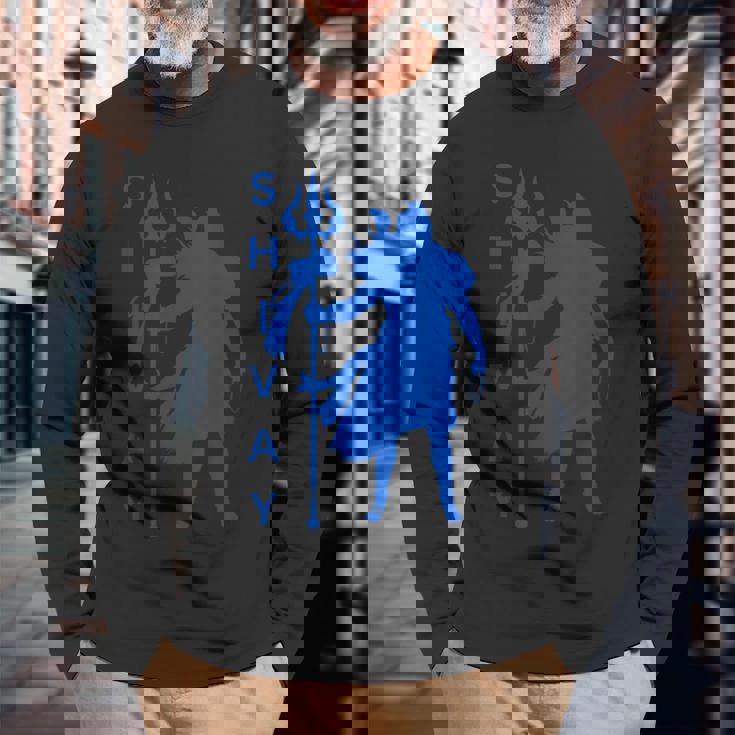 シヴァ神の美的デザイン、Om Namahhivayアート。 長袖Tシャツ 高齢者への贈り物