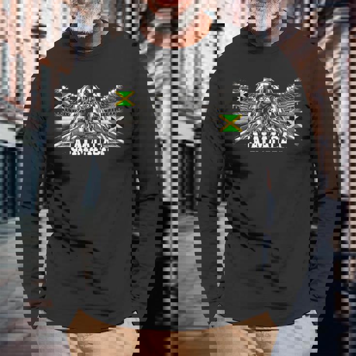 ジャマイカ 陸上競技 ジャマイカ スポーツ ジャマイカ アスリート 長袖Tシャツ 高齢者への贈り物