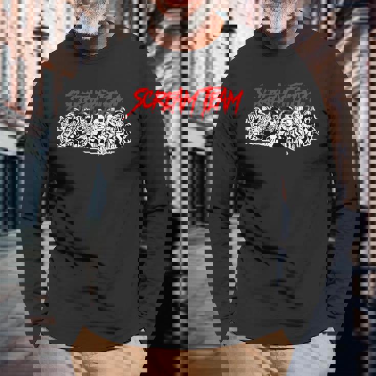 スクリームチーム ホラー映画 長袖Tシャツ 高齢者への贈り物