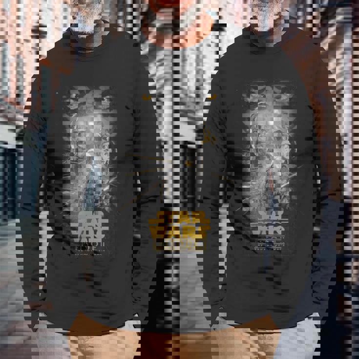 スター・ウォーズ クラシック エピソードi ファントム・メナス ポスター 長袖Tシャツ 高齢者への贈り物