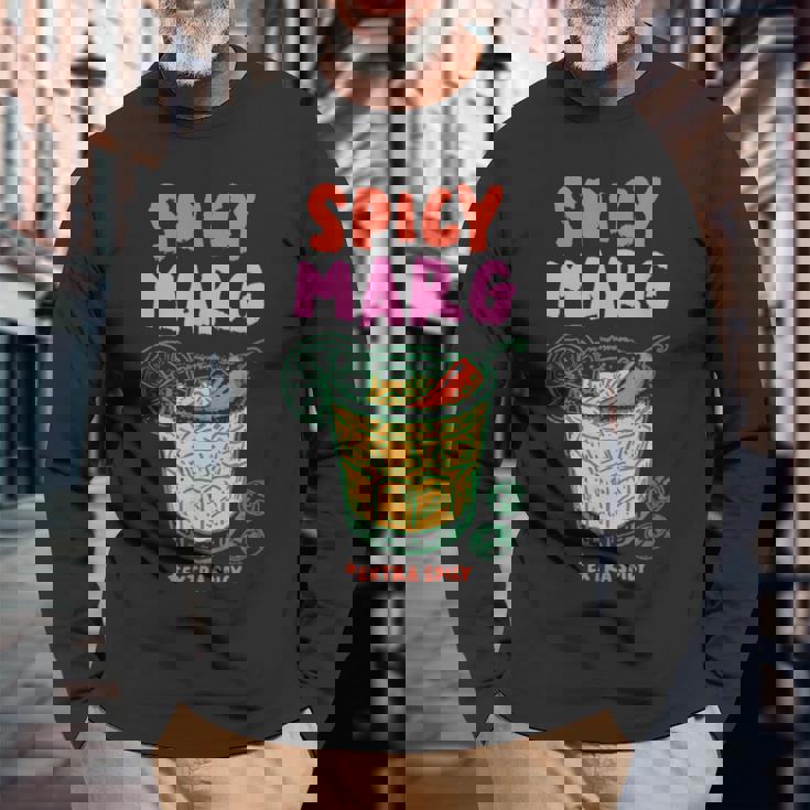 スパイシーマーグ エクストラスパイシーマルガリータカクテル 長袖Tシャツ 高齢者への贈り物