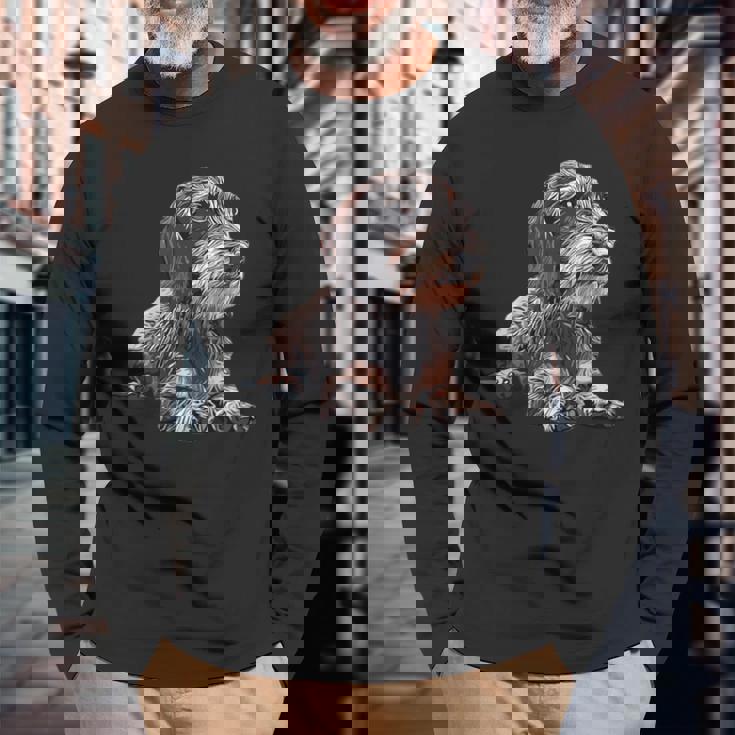 ダックスフンド ワイヤーヘア 長袖tシャツ 長袖Tシャツ 高齢者への贈り物