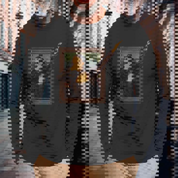 ダビング モナリザ 絵画 ラ・ジョコンダ 長袖Tシャツ 高齢者への贈り物