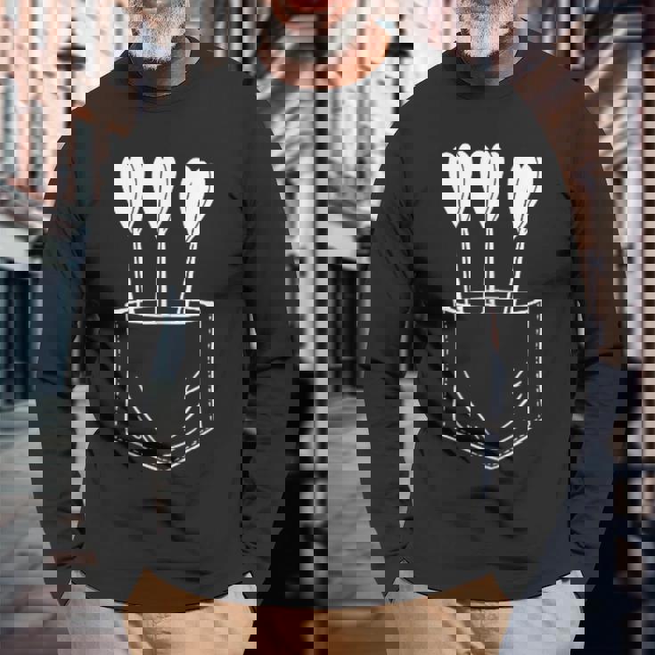 ダーツ ポケット 矢 ダーツ 長袖Tシャツ 高齢者への贈り物