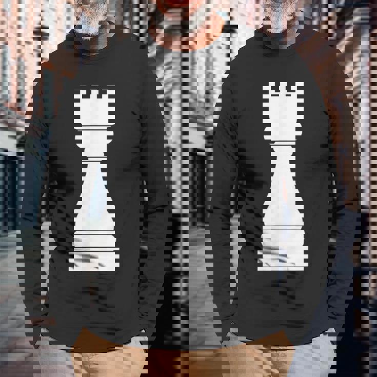 チェス、チェスの駒、ルーク、チェス愛好家、ギフト Chess 長袖Tシャツ 高齢者への贈り物