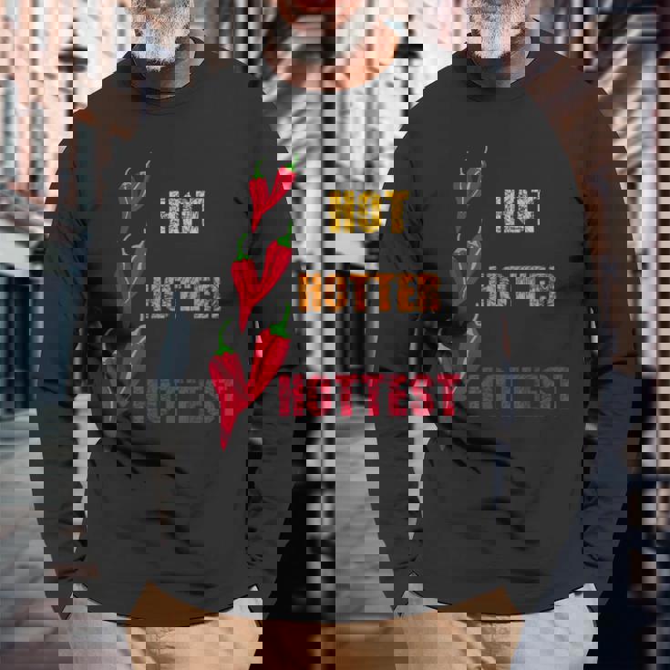 チリペッパー ホットホットホットチリペッパー 長袖Tシャツ 高齢者への贈り物