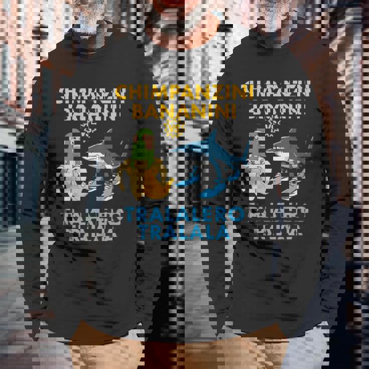 チンパンジーニ バナニーニs トララレロ トラララ 面白い 幼児向け 長袖Tシャツ 高齢者への贈り物