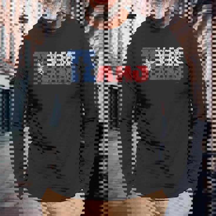 テキサスtシャツ レディース メンズ キッズ テキサス州旗 アンティーク調 長袖Tシャツ 高齢者への贈り物