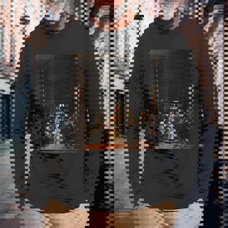 ディエゴ・ベラスケス-ラス・メニーナス 長袖Tシャツ 高齢者への贈り物