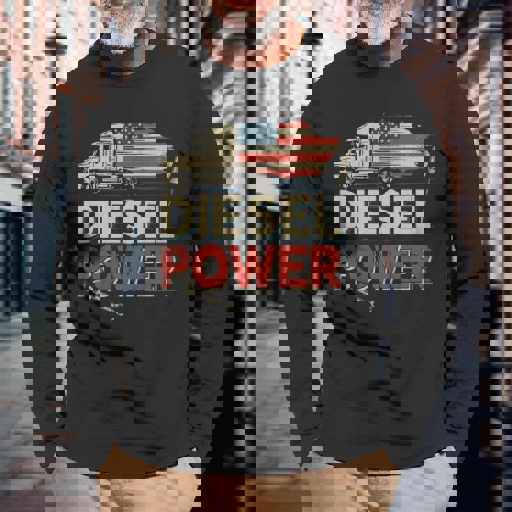 ディーゼルパワーシャツ ディーゼルトラックアクセサリー ディーゼル整備士 長袖tシャツ 長袖Tシャツ 高齢者への贈り物