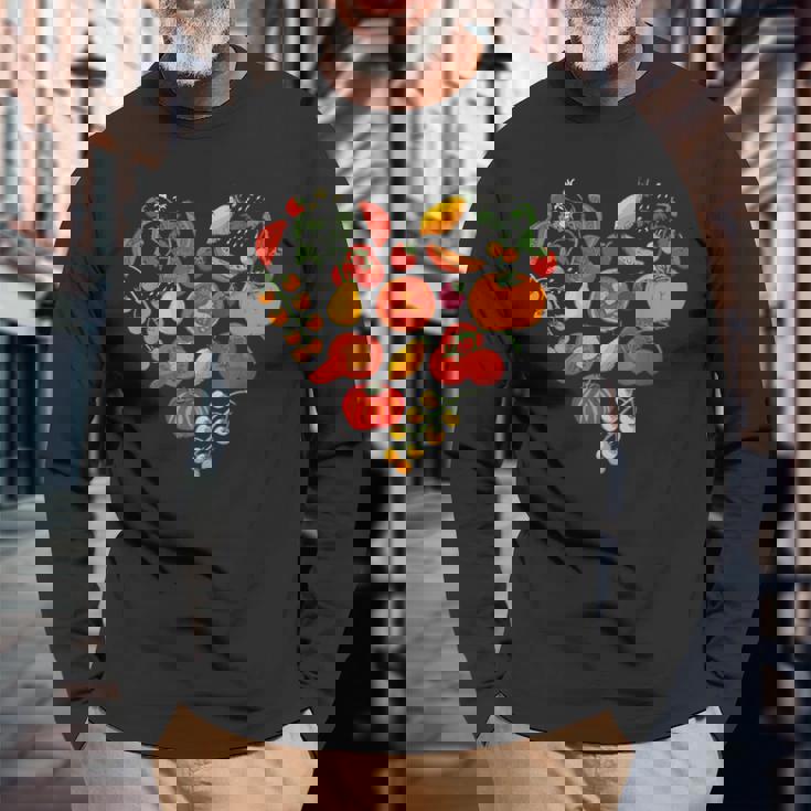 トマトラブ 野菜園芸 トマト 長袖Tシャツ 高齢者への贈り物