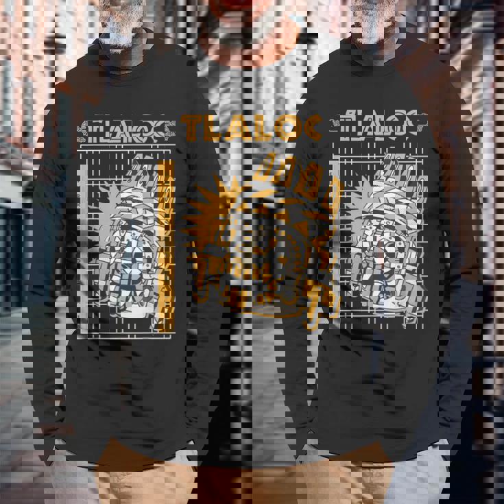 トラロック 雨の神 アステカの神 トラロック 長袖Tシャツ 高齢者への贈り物