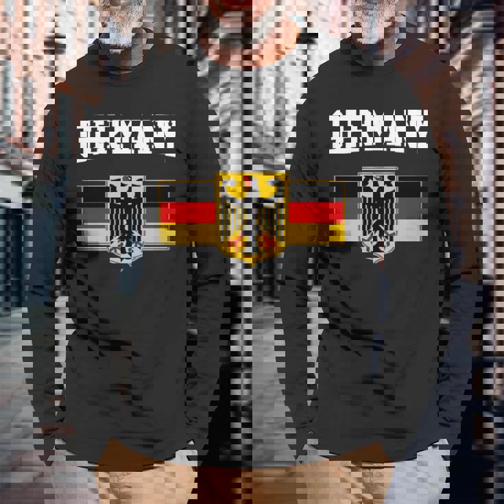 ドイツの国旗 ドイツの国章 長袖tシャツ 長袖Tシャツ 高齢者への贈り物