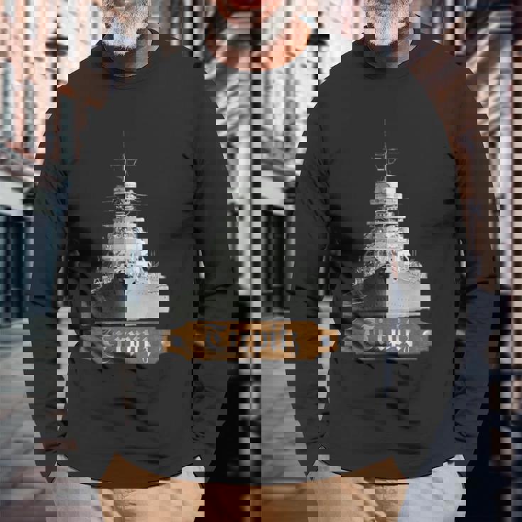 ドイツ戦艦ティルピッツ 第二次世界大戦海軍 長袖Tシャツ 高齢者への贈り物