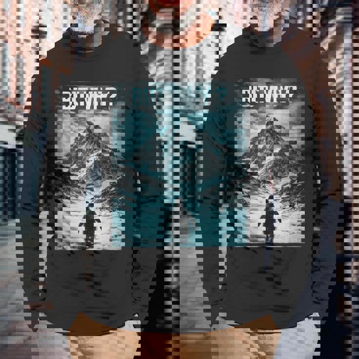 ニヒリストペンギンがなぜニヒリストペンギンなのか 長袖Tシャツ 高齢者への贈り物