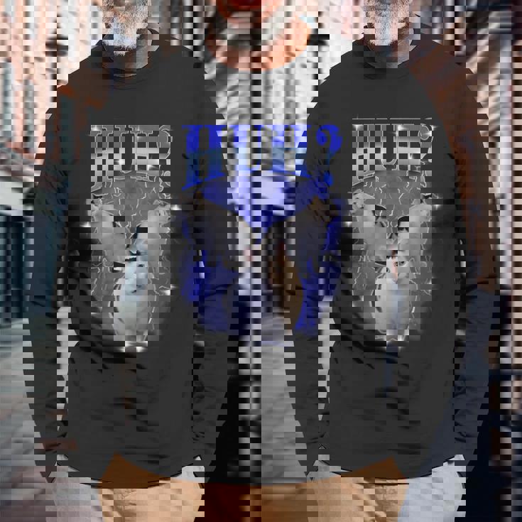 ハグ・バリー・キャット・ミーム面白い奇妙な海賊版特有のダンク・ミーム 長袖Tシャツ 高齢者への贈り物