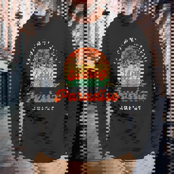 ハナレイ ベイ ハワイ カウアイ島 長袖tシャツ 長袖Tシャツ 高齢者への贈り物