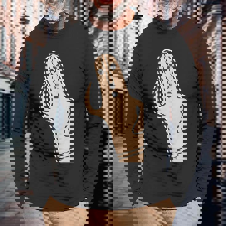 ハニワ《はろー》埴輪【踊る埴輪 男】歴史土器 かわいい 面白い 長袖Tシャツ 高齢者への贈り物