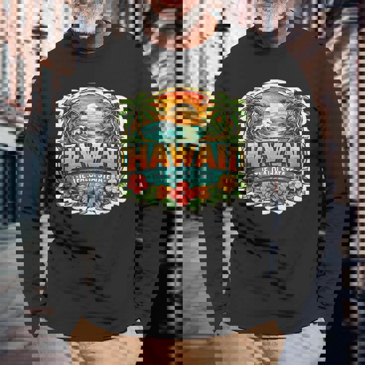 ハワイ アロハ州立大学 お土産 訪問者 記念品 ハワイアン 長袖Tシャツ 高齢者への贈り物