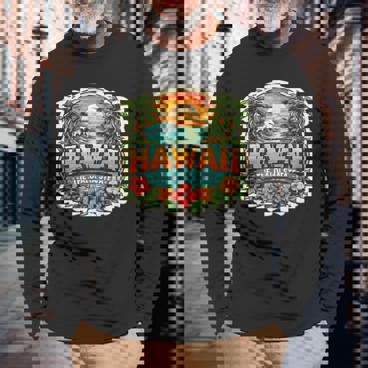 ハワイ アロハ州立大学 お土産 訪問者 記念品 ハワイアン 長袖tシャツ 長袖Tシャツ 高齢者への贈り物