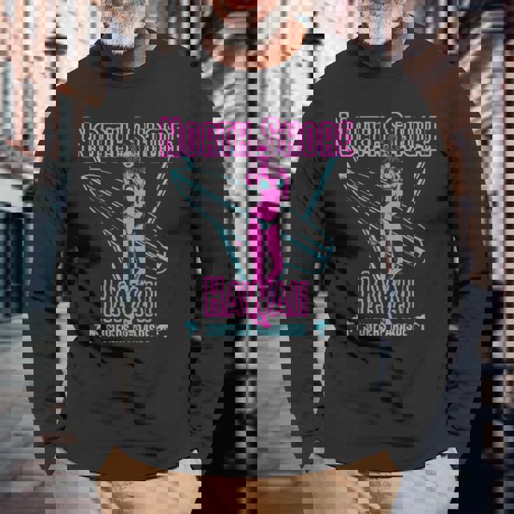 ハワイ サーファー ガール ノースショア 長袖tシャツ 長袖Tシャツ 高齢者への贈り物