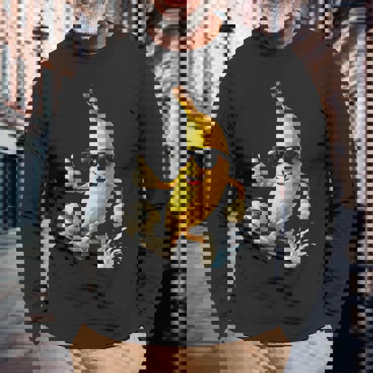 バナナサッカー 長袖Tシャツ 高齢者への贈り物