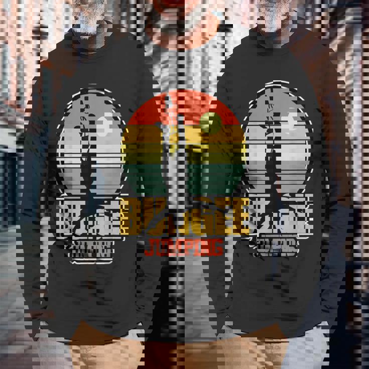 バンジージャンプ バンジージャンプ エクストリームスポーツファン 長袖Tシャツ 高齢者への贈り物