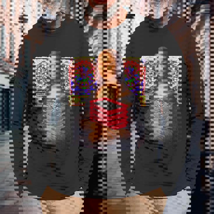 パチンカス 面白いtシャツ モナリザ パチンコ ギャンブル メンズ おもしろ 服 おもしろグッズ ネタ ウケ狙い 長袖tシャツ 長袖Tシャツ 高齢者への贈り物